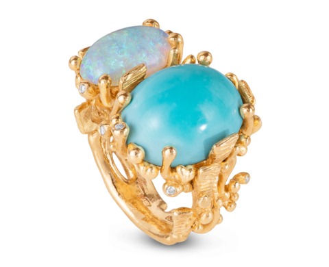 Boho ring Turquoise & Opal